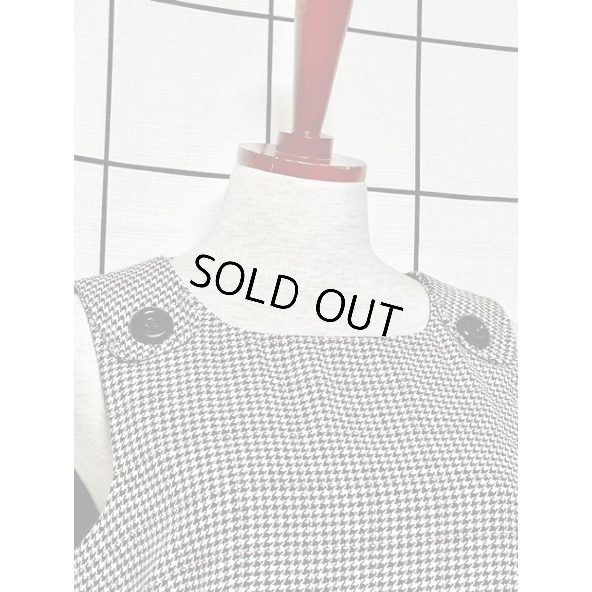 画像3: ヨーロッパ古着 ジャンスカ ヴィンテージ ルーマニア製 千鳥格子柄 レトロ (3)