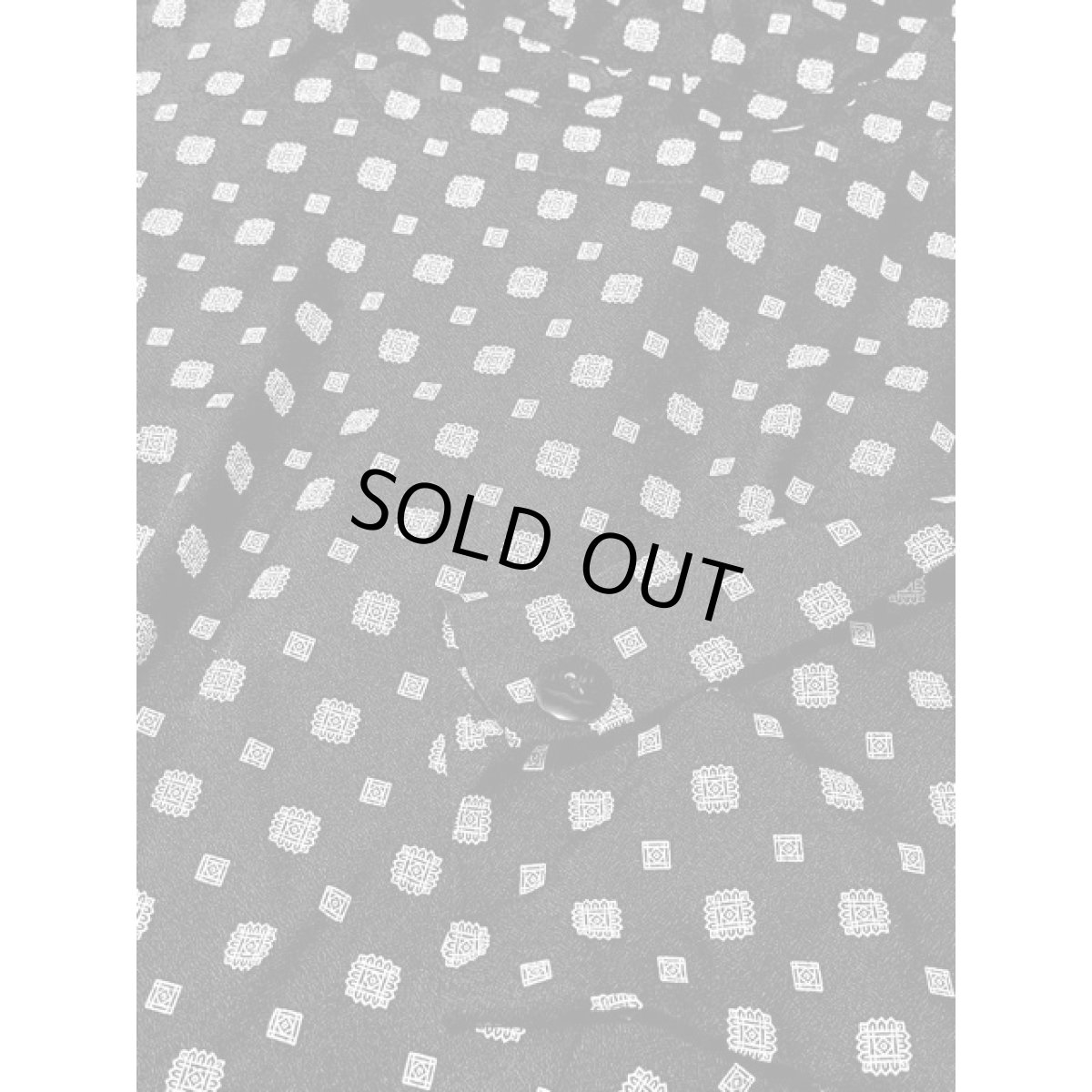 画像11: レトロ柄 ウエストゴム ブラック ホワイト 長袖 レトロ USA古着 ヴィンテージワンピース【8052】 (11)