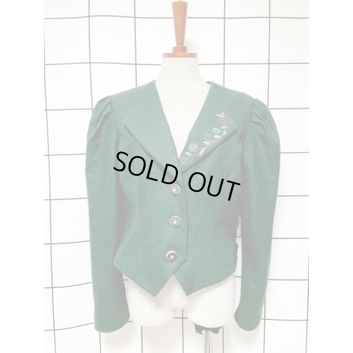 画像2: 刺繍 グリーン ディアンドル チロルジャケット ドイツ民族衣装 舞台 演劇 演奏会 フォークダンス オクトーバーフェス (2)