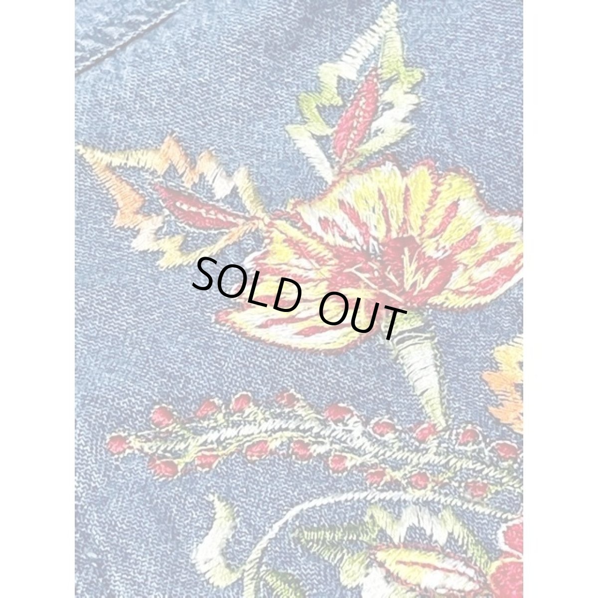 画像12: India 刺繍 デニム 前開き ウエストゴム 長袖 レトロ USA古着 ヴィンテージワンピース【8065】 (12)