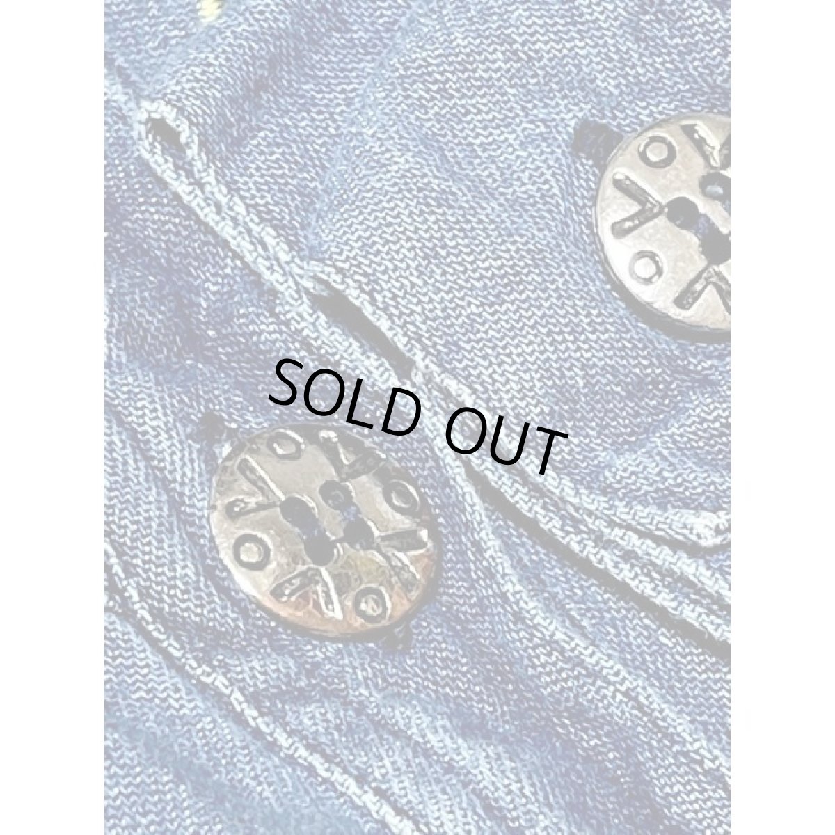 画像15: India 刺繍 デニム 前開き ウエストゴム 長袖 レトロ USA古着 ヴィンテージワンピース【8065】 (15)