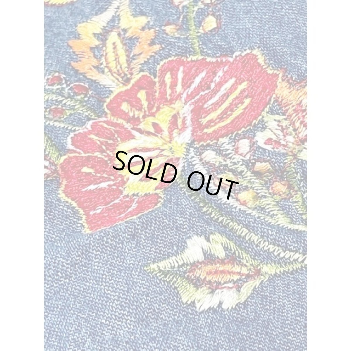 画像13: India 刺繍 デニム 前開き ウエストゴム 長袖 レトロ USA古着 ヴィンテージワンピース【8065】 (13)