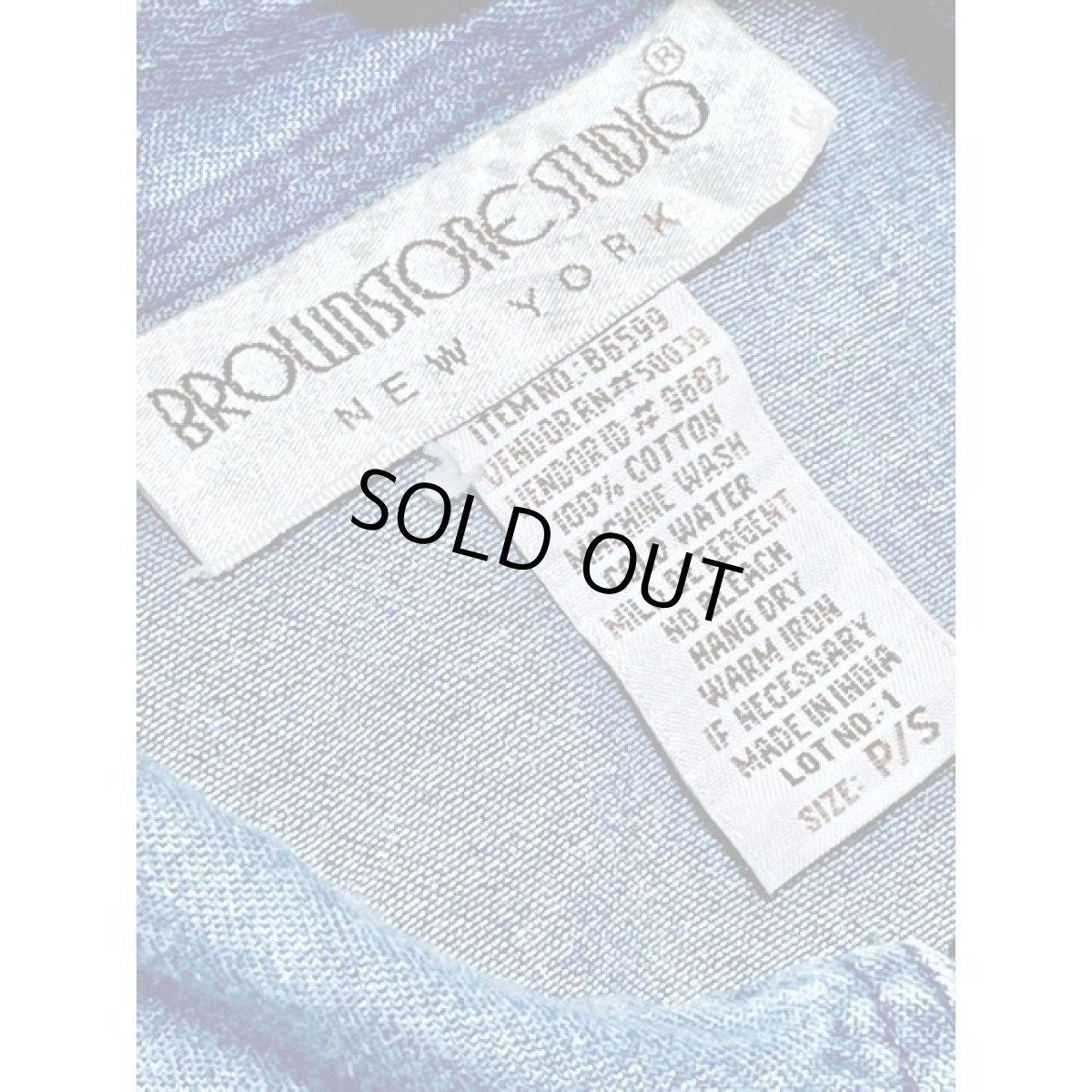 画像16: India 刺繍 デニム 前開き ウエストゴム 長袖 レトロ USA古着 ヴィンテージワンピース【8065】 (16)