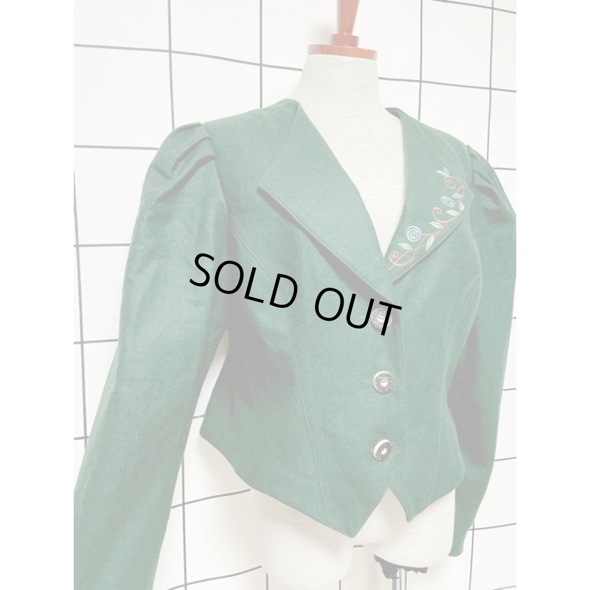 画像4: 刺繍 グリーン ディアンドル チロルジャケット ドイツ民族衣装 舞台 演劇 演奏会 フォークダンス オクトーバーフェス (4)