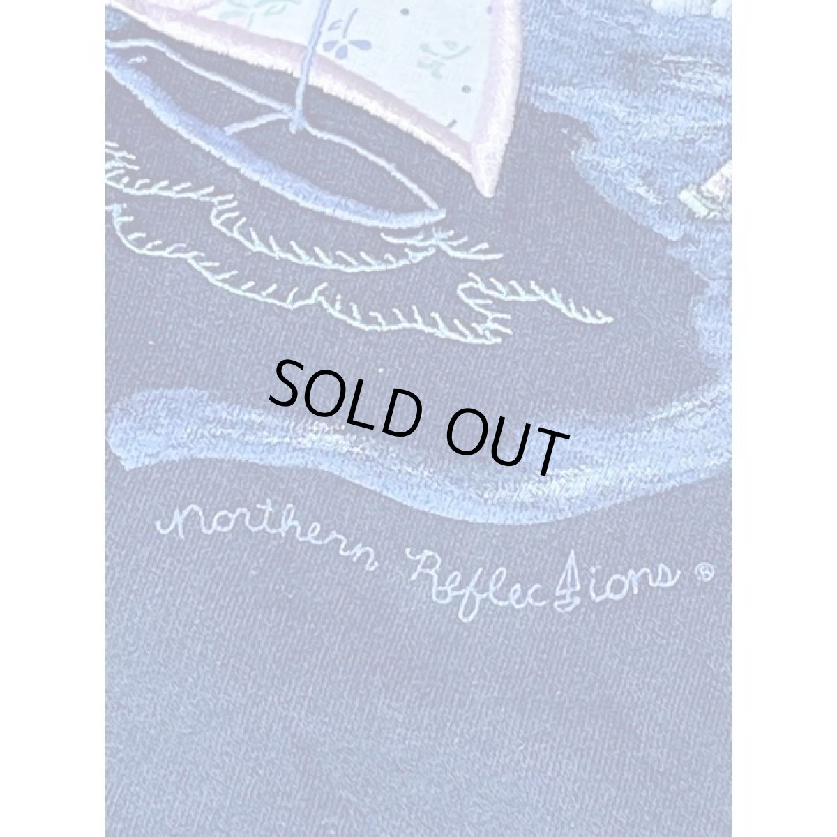 画像13: ヨット 風景画 ネイビー 襟付 オーバーサイズ レトロ USA古着 長袖 ヴィンテージスウェット (13)