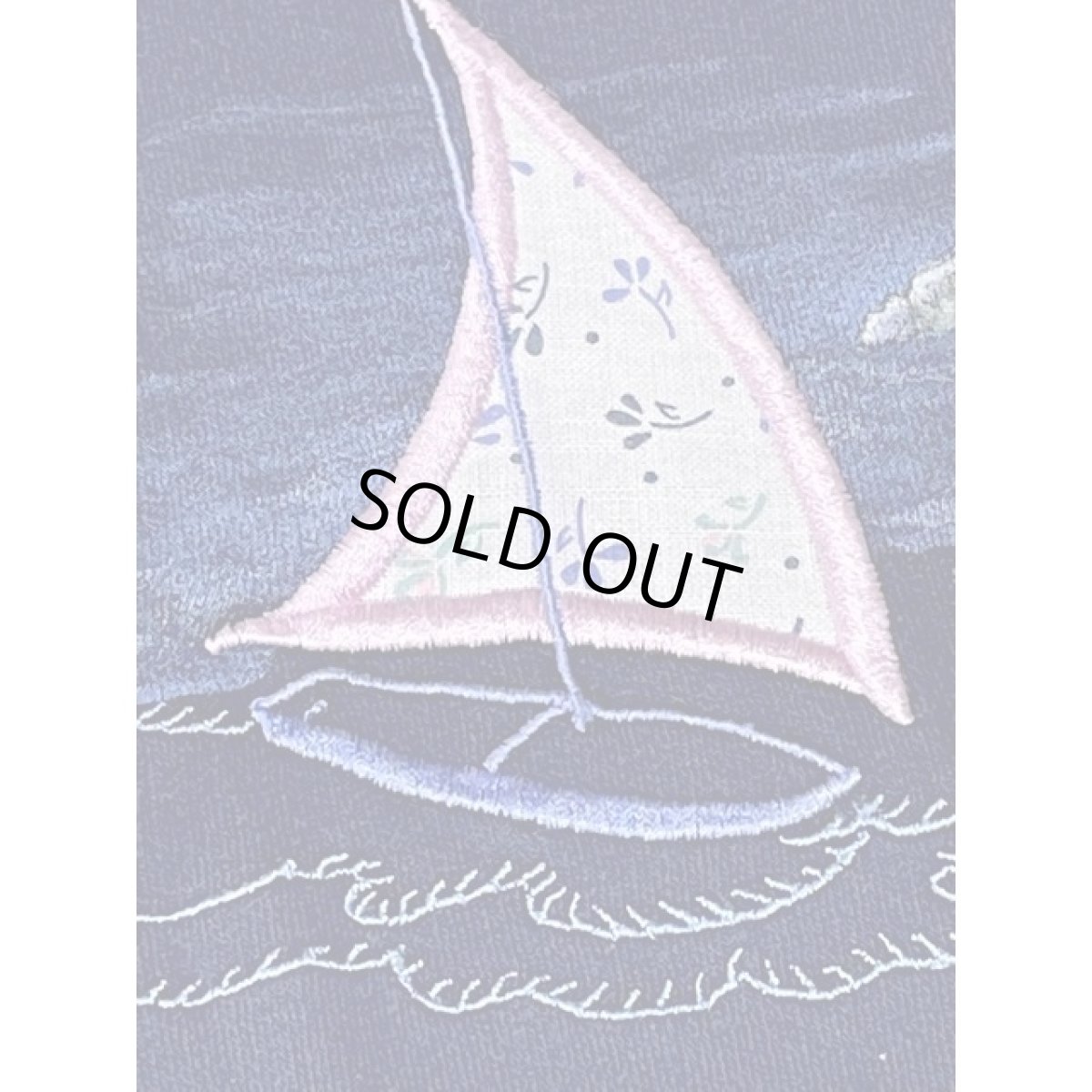 画像11: ヨット 風景画 ネイビー 襟付 オーバーサイズ レトロ USA古着 長袖 ヴィンテージスウェット (11)