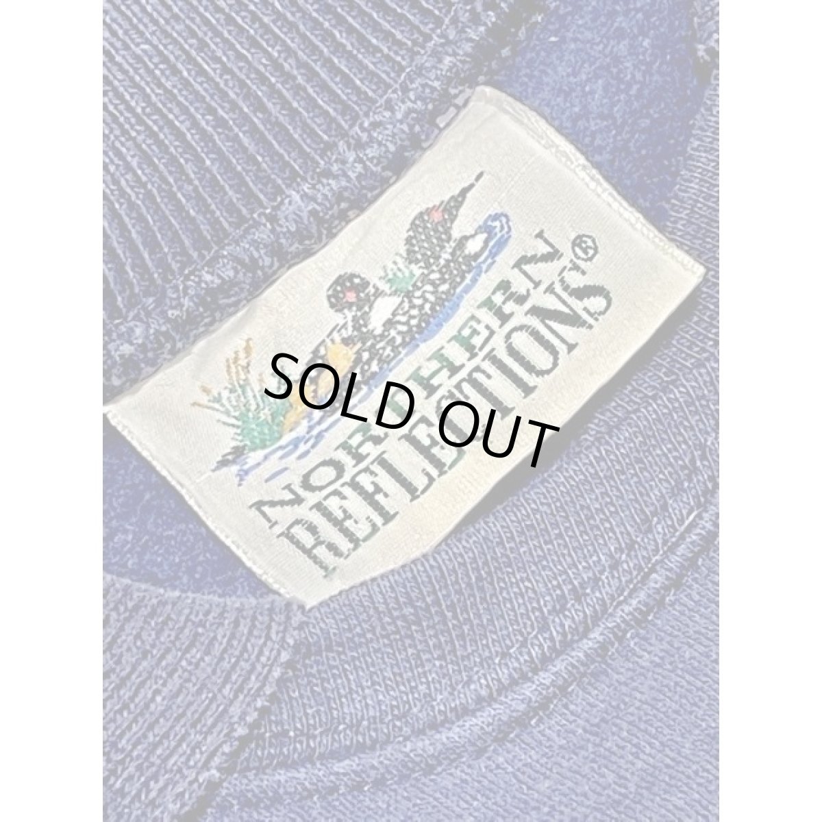 画像14: ヨット 風景画 ネイビー 襟付 オーバーサイズ レトロ USA古着 長袖 ヴィンテージスウェット (14)