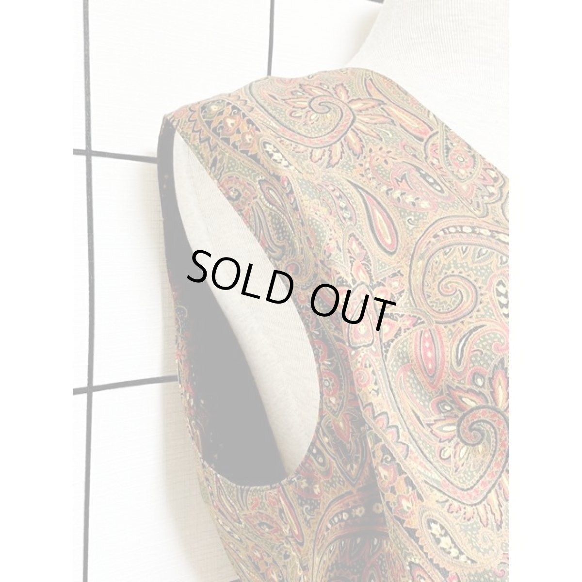 画像4: レトロベスト ペイズリー 古着 ベスト (4)