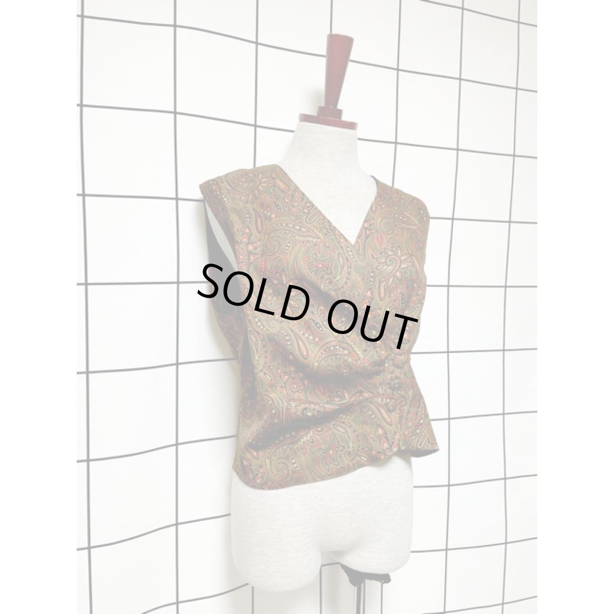 画像6: レトロベスト ペイズリー 古着 ベスト (6)