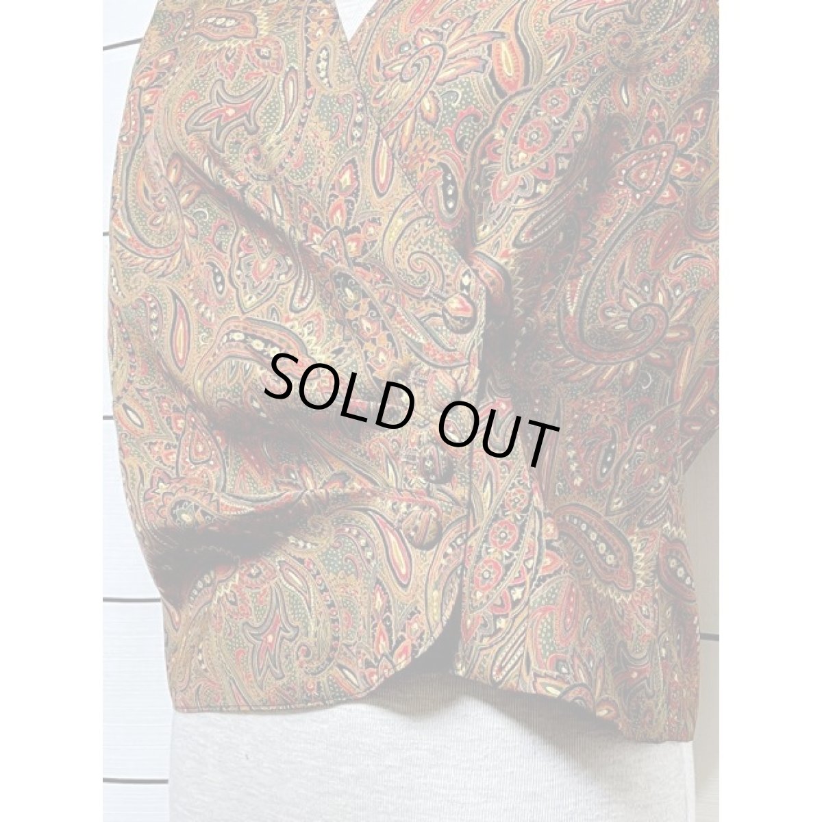 画像8: レトロベスト ペイズリー 古着 ベスト (8)