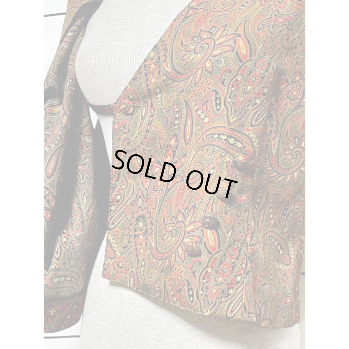 画像9: レトロベスト ペイズリー 古着 ベスト (9)