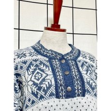 画像3: オーバーサイズ ノルディック柄が可愛い アメリカ古着 レトロ ヴィンテージニットセーター (3)