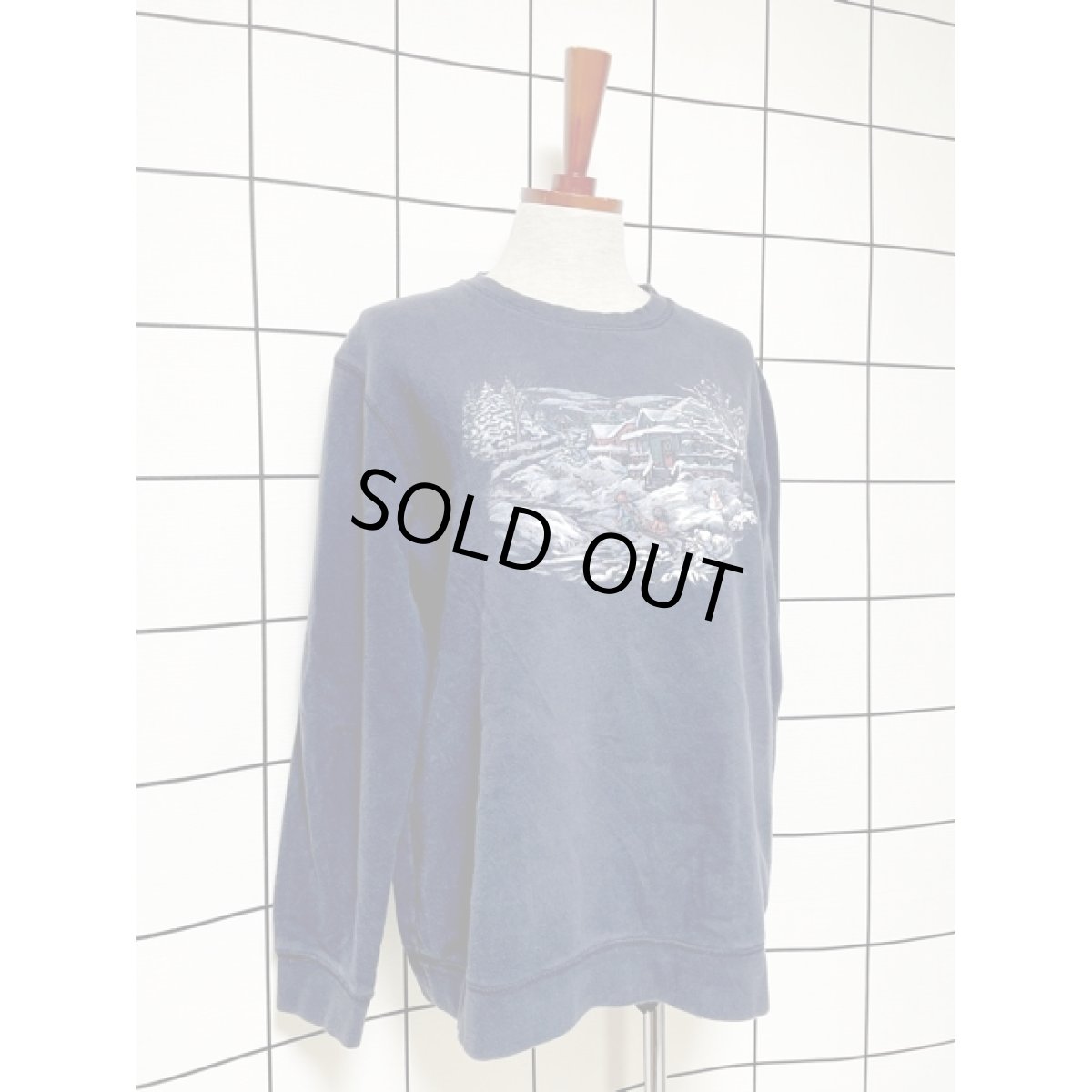 画像6: ハウス 雪景色 ネイビー レトロ USA古着 ヴィンテージスウェット (6)