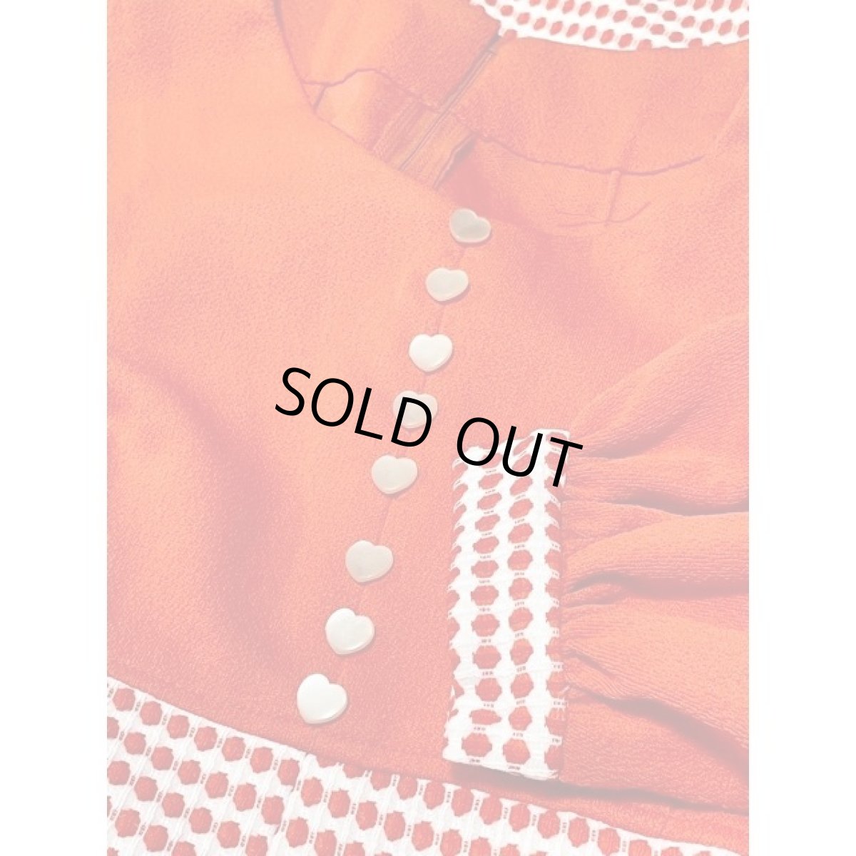 画像11: 70's レトロ ポップ ハート型ボタン バックウエストリボン ロング 長袖 ヨーロッパ古着 ヴィンテージワンピース【V8108】 (11)