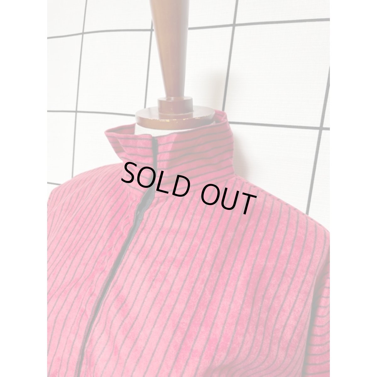 画像7: アメリカ古着 ヴィンテージ ワンピース ストライプ ハイネック レトロ (7)