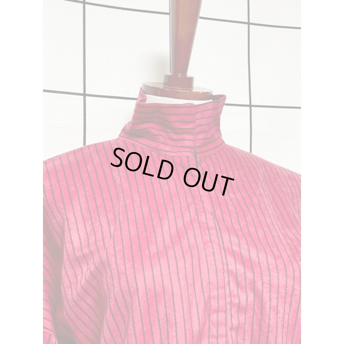 画像3: アメリカ古着 ヴィンテージ ワンピース ストライプ ハイネック レトロ (3)