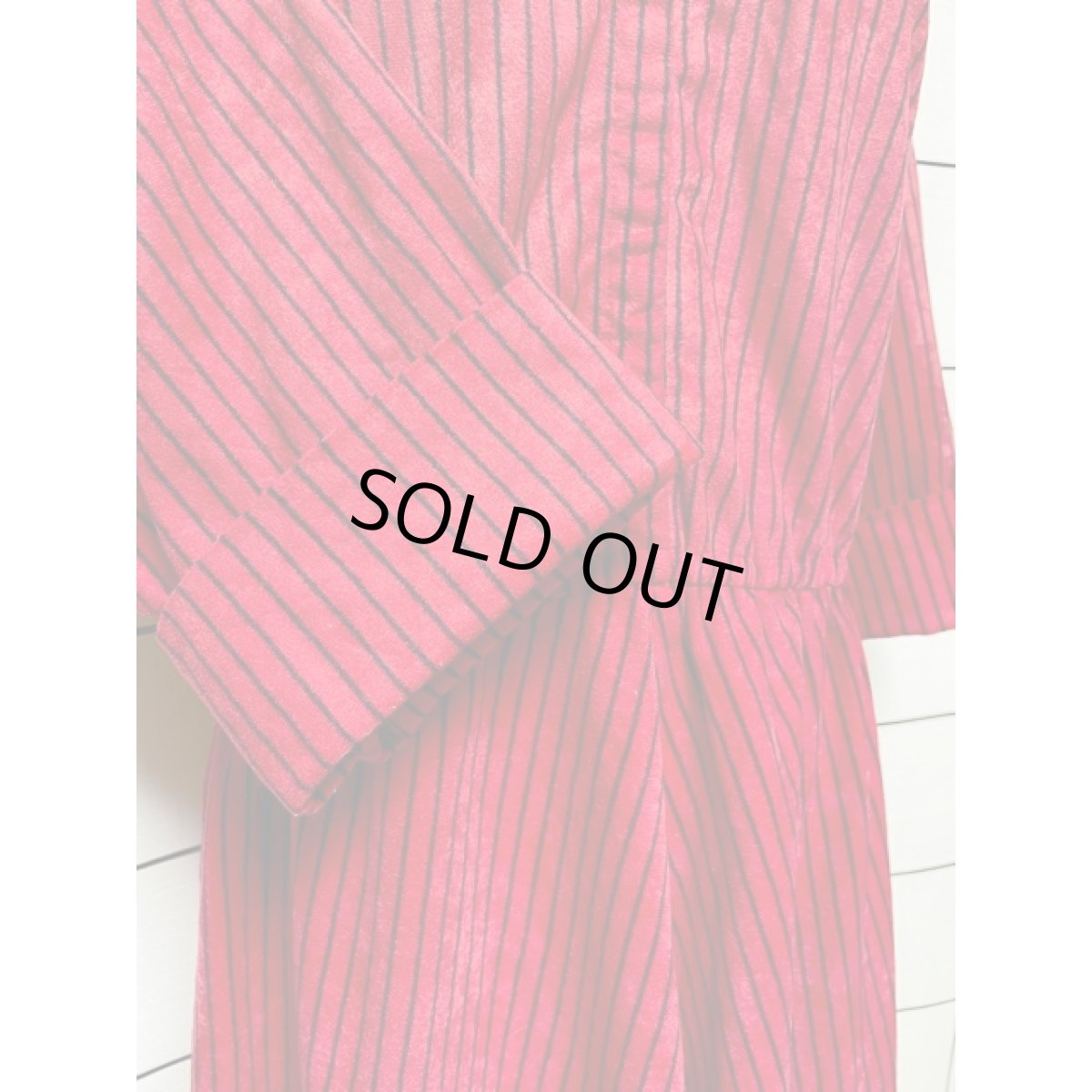 画像8: アメリカ古着 ヴィンテージ ワンピース ストライプ ハイネック レトロ (8)