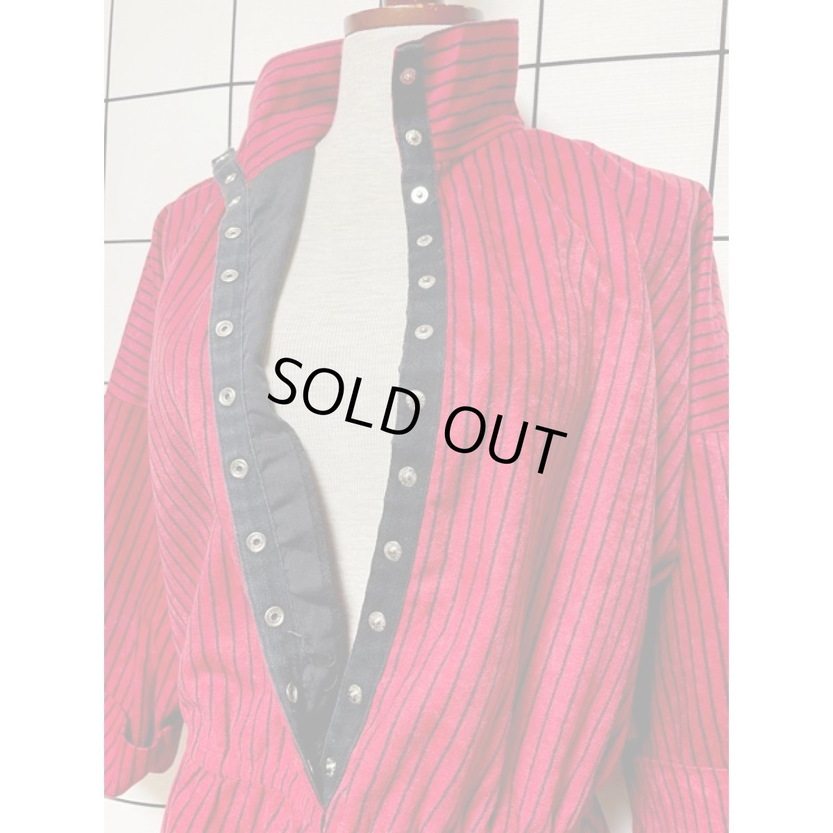 画像11: アメリカ古着 ヴィンテージ ワンピース ストライプ ハイネック レトロ (11)