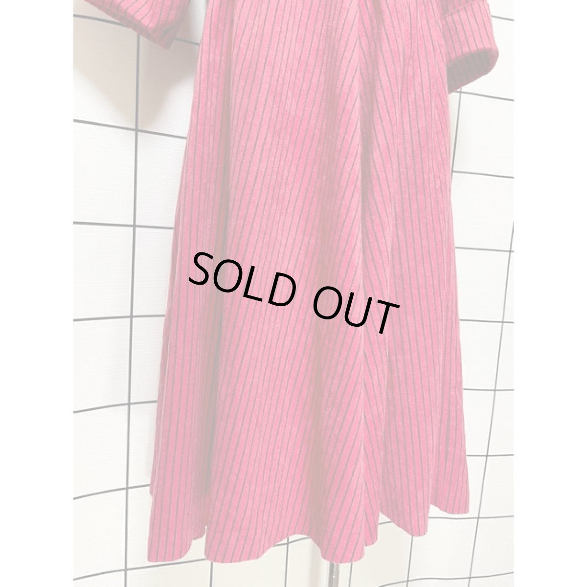 画像9: アメリカ古着 ヴィンテージ ワンピース ストライプ ハイネック レトロ (9)