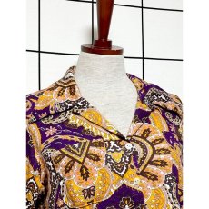 画像3: レトロサイケ ヨーロッパ古着 薄手ヴィンテージシャツジャケット (3)