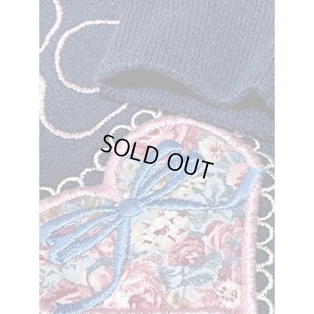 画像13: ハート 刺繍パッチ 英字 ハイネック ネイビー ピンク レトロ USA古着 ヴィンテージスウェット (13)