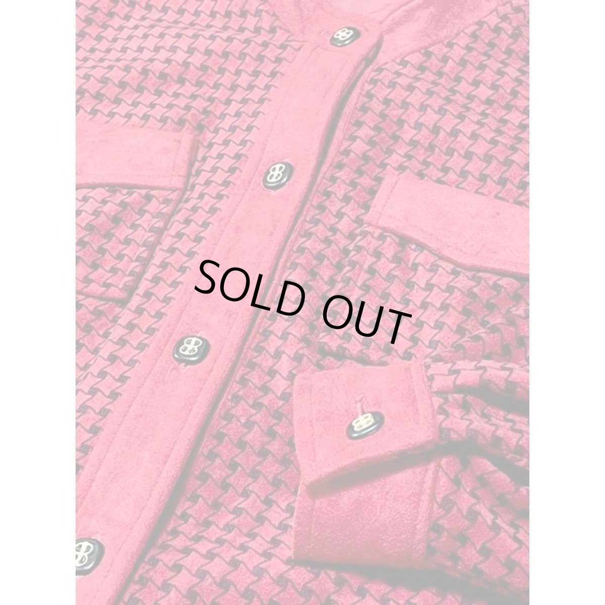 画像11: 前開き ハイネック シルエットが綺麗 レッド ブラック レトロ レディース 長袖 昭和レトロ 国産古着 レトロワンピース 【V8138】 (11)