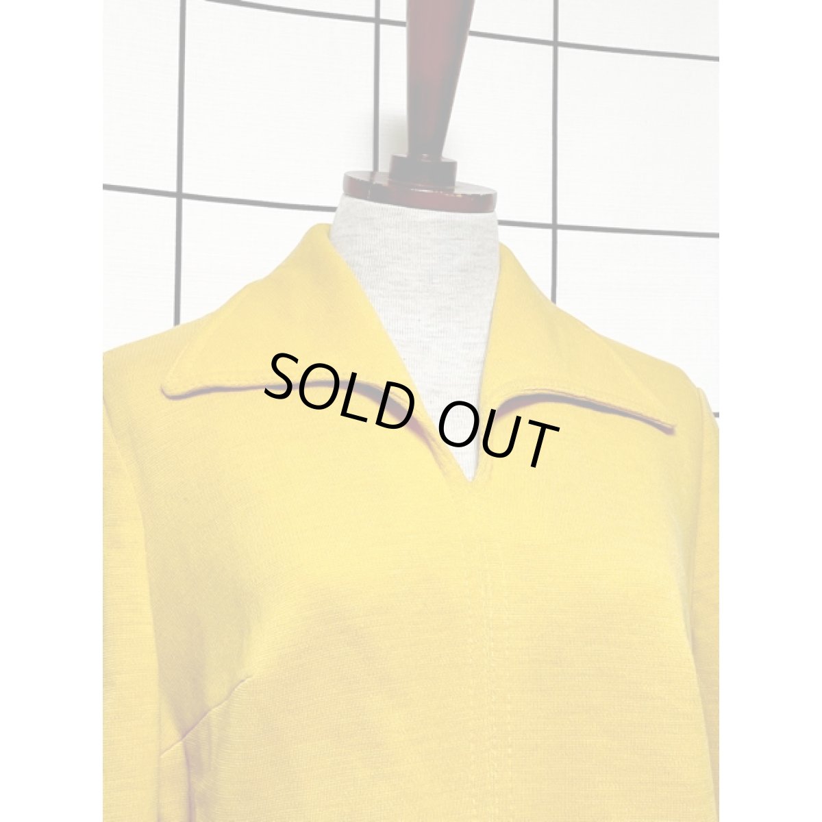 画像3: ヨーロッパ古着 ワンピース ヴィンテージ マスタードカラー チェック ウール  (3)