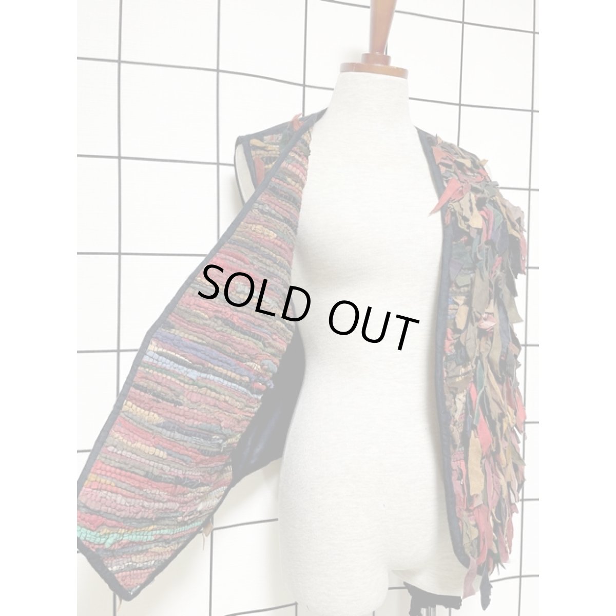 画像9: レザー 切り替えし マルチカラー レトロ レディース USA古着 ヴィンテージベスト (9)