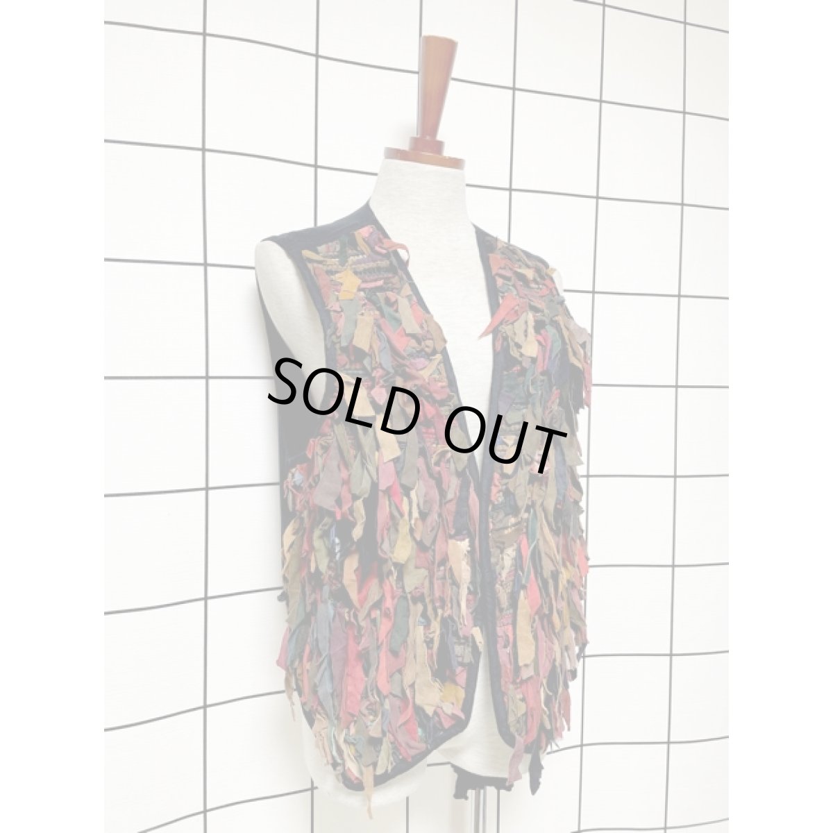 画像6: レザー 切り替えし マルチカラー レトロ レディース USA古着 ヴィンテージベスト (6)