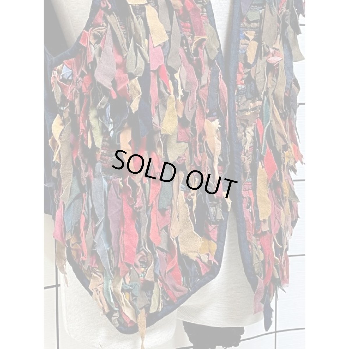 画像8: レザー 切り替えし マルチカラー レトロ レディース USA古着 ヴィンテージベスト (8)