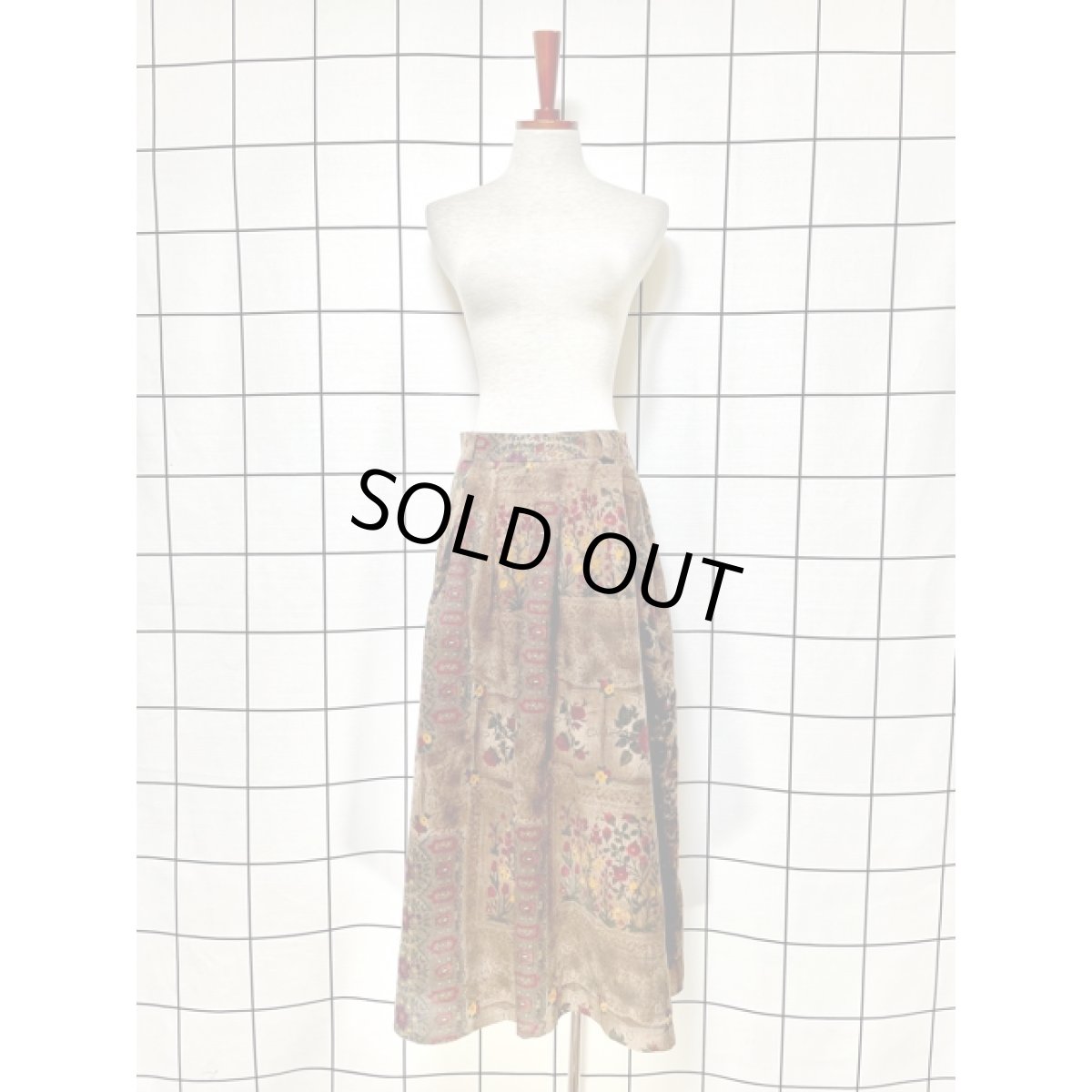 画像2: ウール 花柄 落ち着いた配色 ウエストゴム ディアンドル チロルスカート ドイツ民族衣装 舞台 演劇 演奏会 フォークダンス オクトーバーフェスト (2)