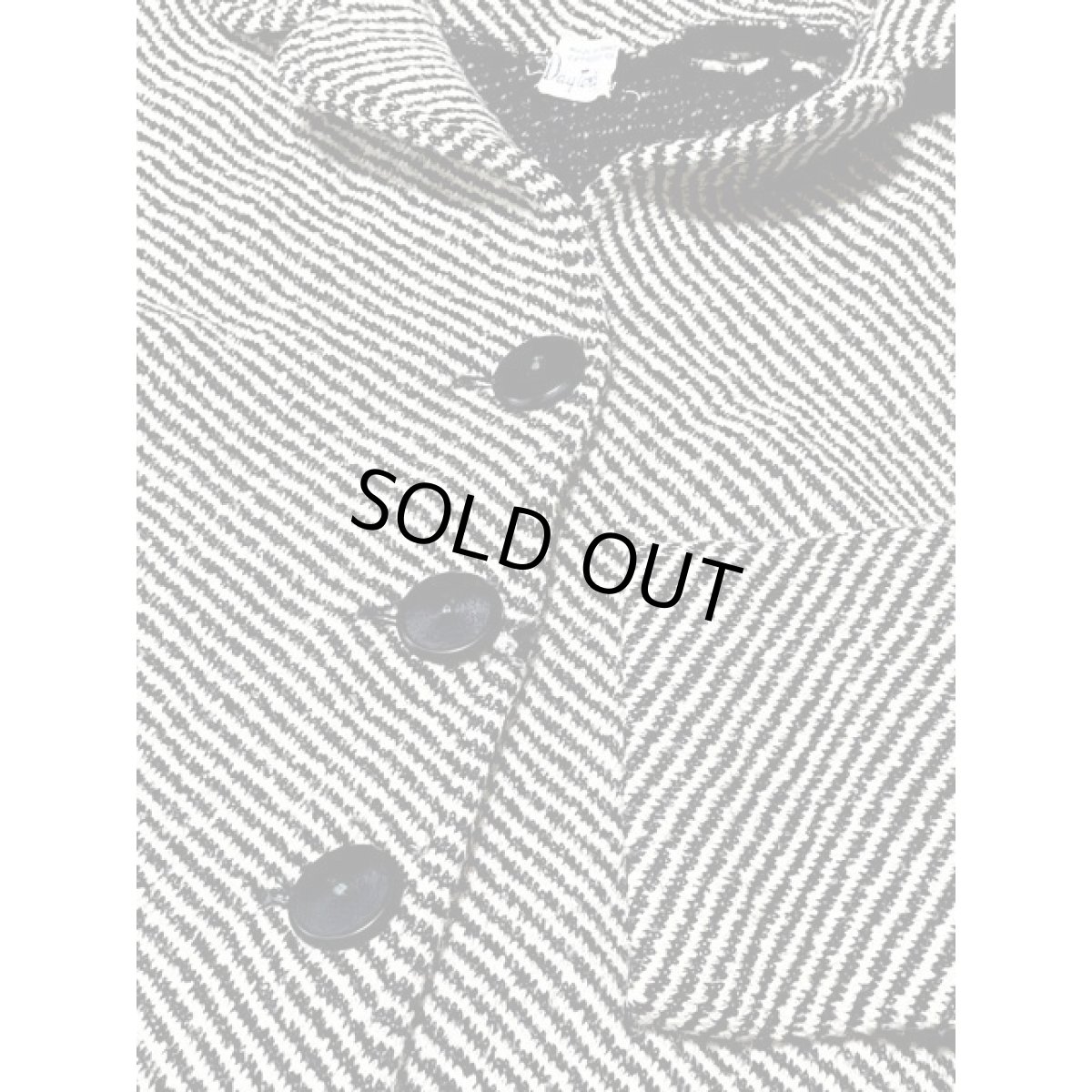 画像9: フランス製 斜めストライプ ホワイト ブラック レトロ ヨーロッパ古着 ヴィンテージジャケット (9)