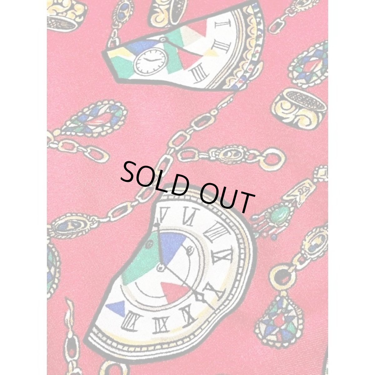 画像10: 時計柄 チェーン レッド ジップアップ USA古着 ブルゾン ジャンパー ヴィンテージアウター (10)