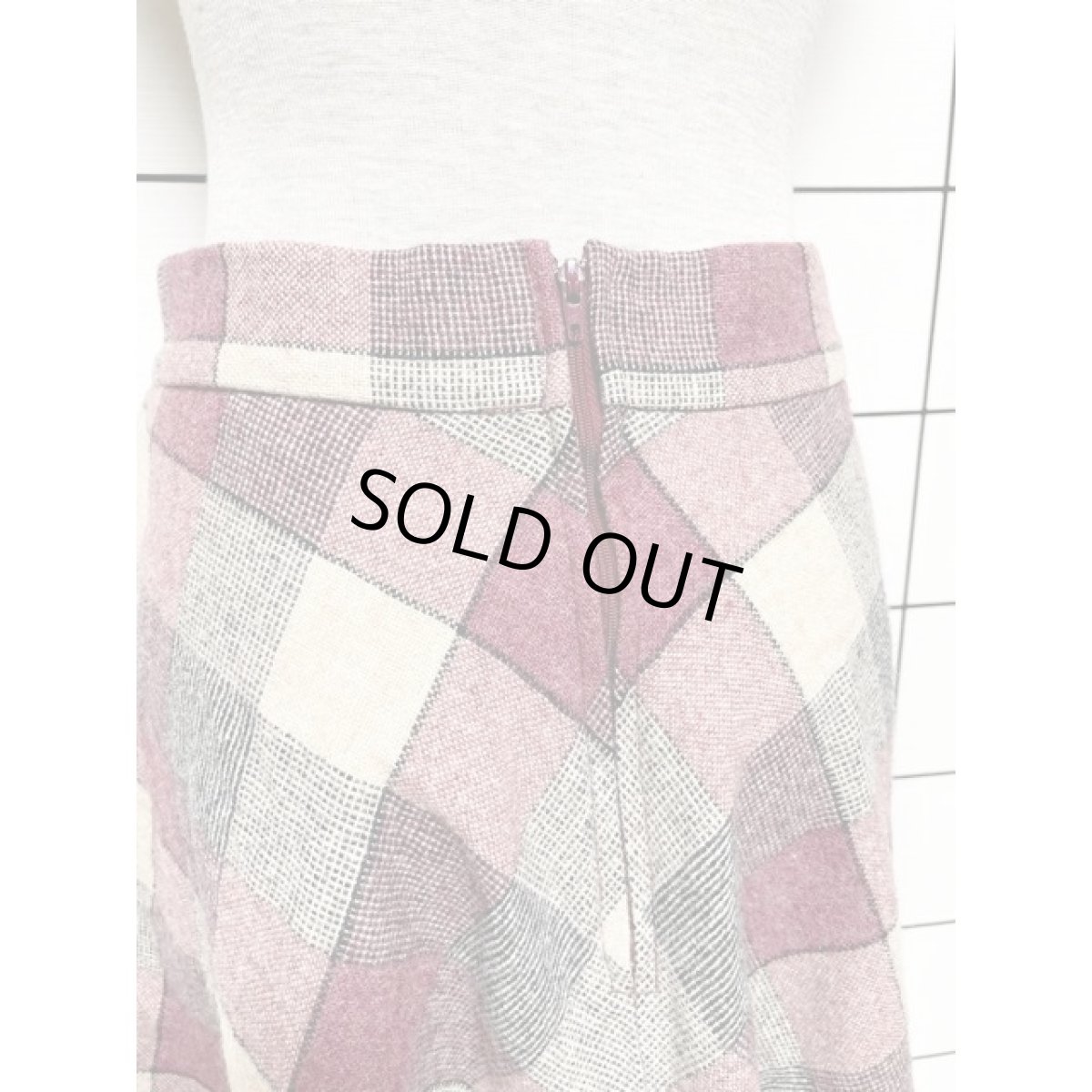 画像7: チェック柄 ウール レトロ USA古着 ヴィンテージスカート (7)