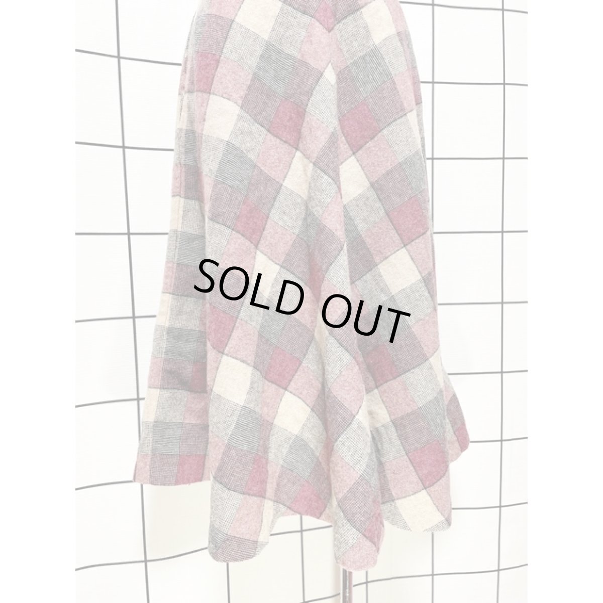 画像6: チェック柄 ウール レトロ USA古着 ヴィンテージスカート (6)