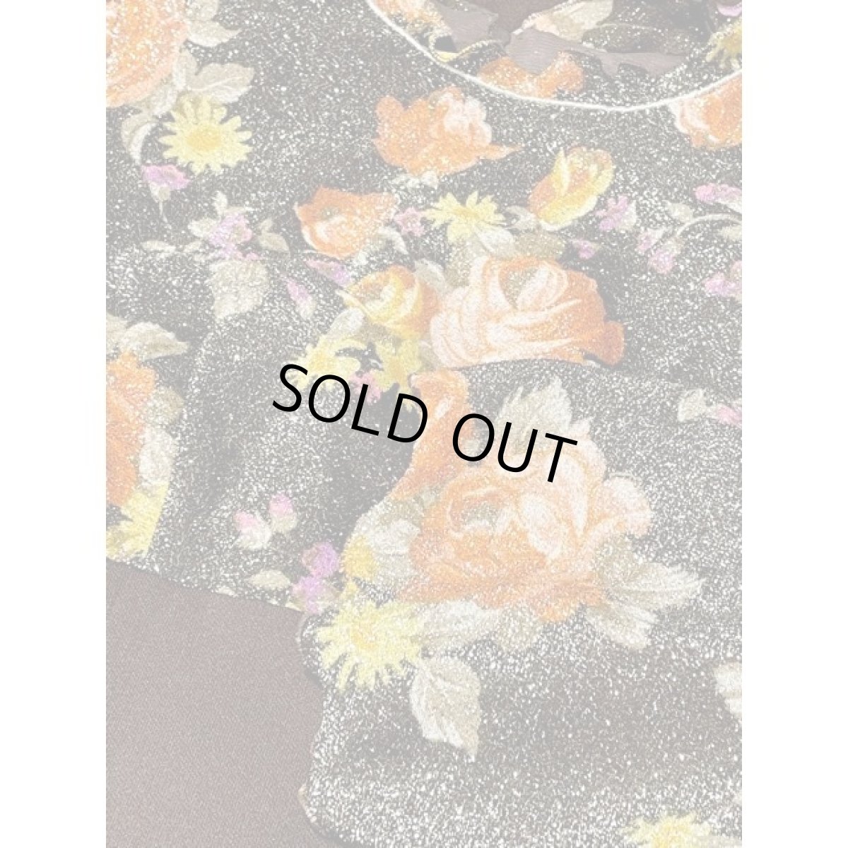 画像12: 花柄 ラメ織り 長袖 レトロ クラシカル ヨーロッパ古着 ヴィンテージドレス【V8184】 (12)