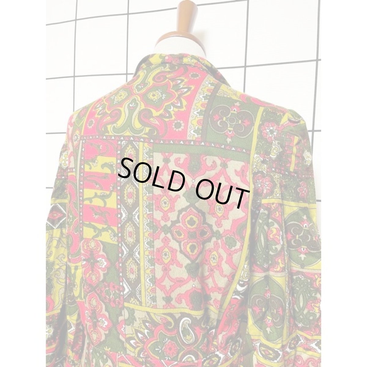 画像6: サイケ TALON 個性的 レトロ 長袖 USA古着 ヴィンテージワンピース【V8188】 (6)