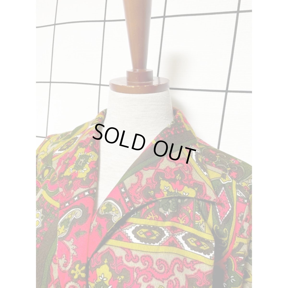 画像8: サイケ TALON 個性的 レトロ 長袖 USA古着 ヴィンテージワンピース【V8188】 (8)