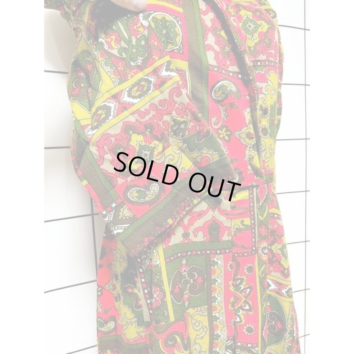 画像9: サイケ TALON 個性的 レトロ 長袖 USA古着 ヴィンテージワンピース【V8188】 (9)