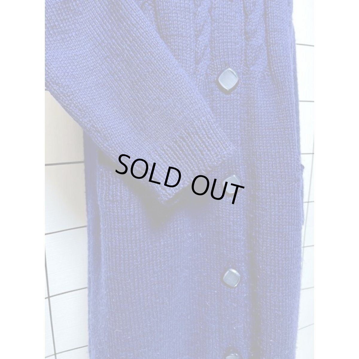 画像9: ニット ネイビー ビッグカラー シルエットが綺麗 レディース 古着 アウター (9)