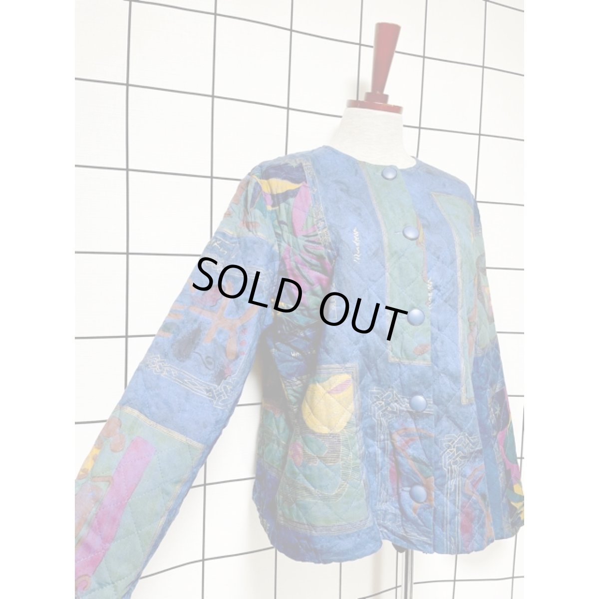 画像4: キルティング フォークロア レトロ USA古着 ヴィンテージジャケット (4)