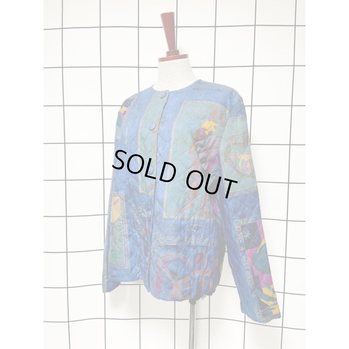 画像2: キルティング フォークロア レトロ USA古着 ヴィンテージジャケット (2)