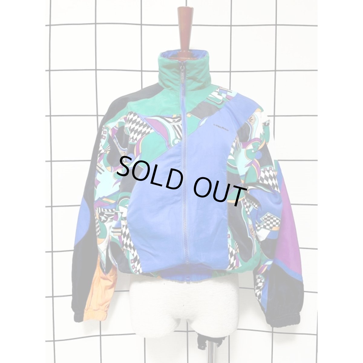 画像2: サイケ ジップアップ USA古着 ジャンパー ブルゾンジャケット (2)