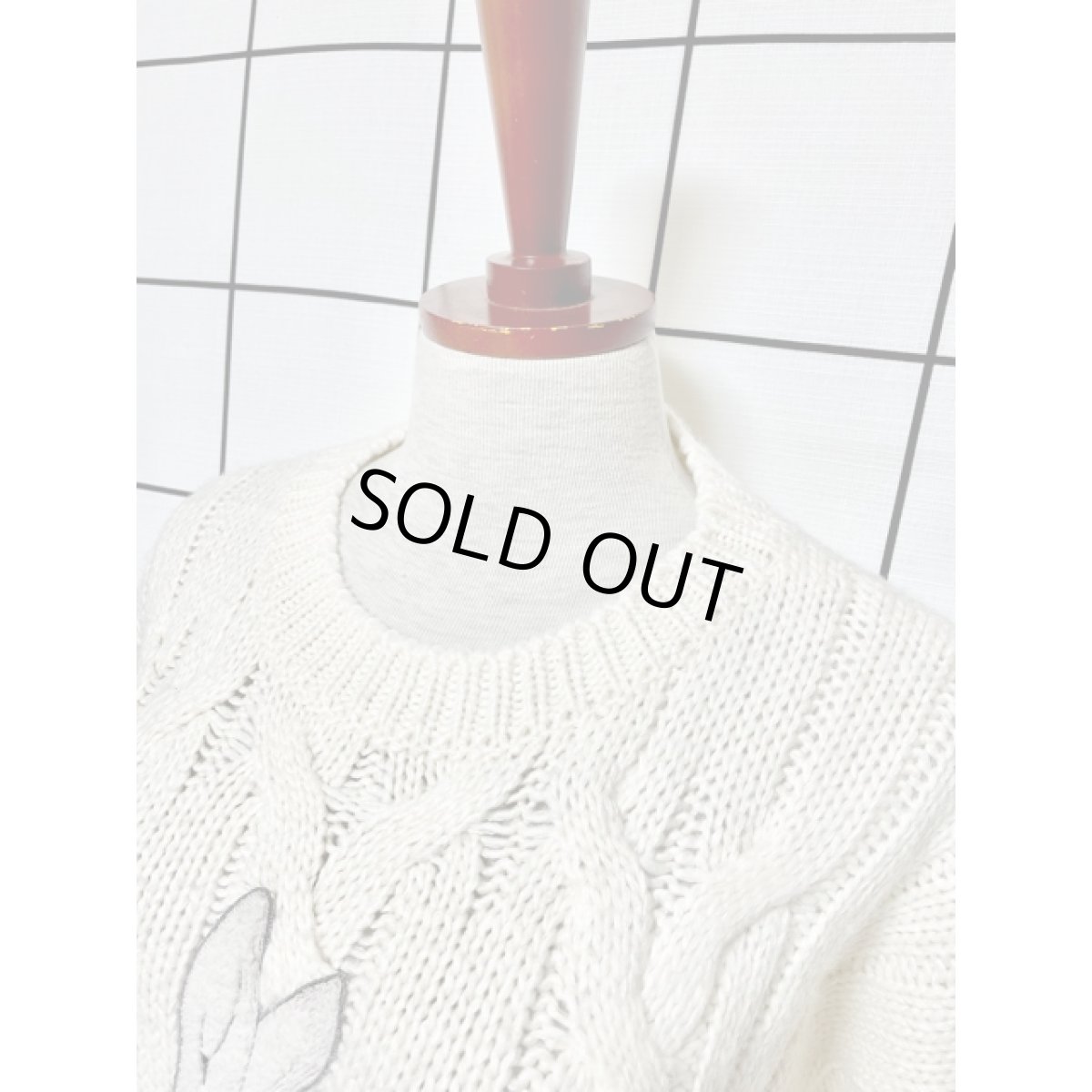 画像7: うさぎ ラビット ニット レトロ 古着 セーター (7)