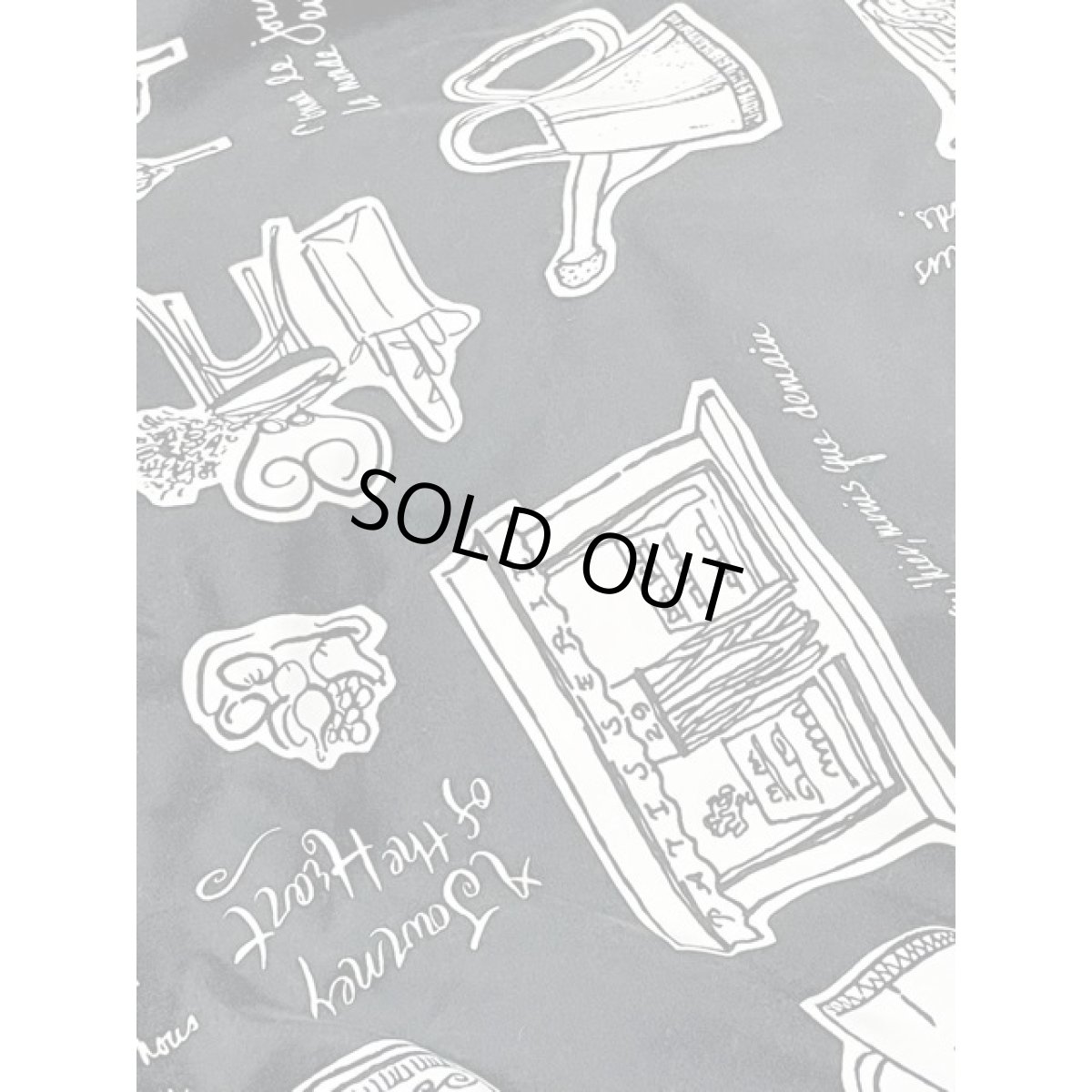 画像14: アート柄 ブラック ホワイト ジップアップ 古着 ジャンパー ブルゾンジャケット (14)