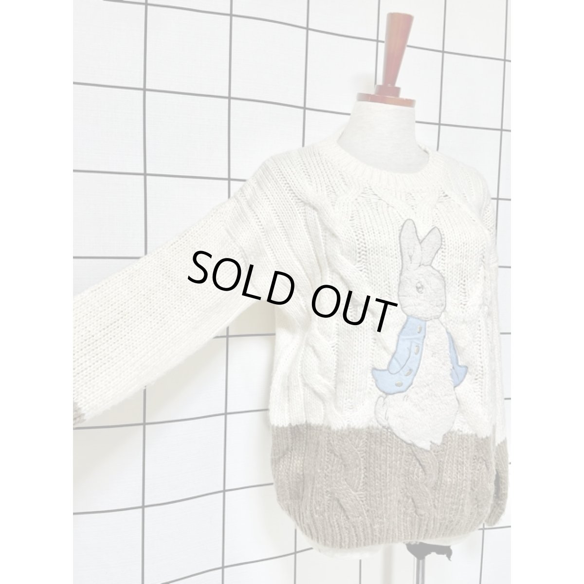 画像4: うさぎ ラビット ニット レトロ 古着 セーター (4)