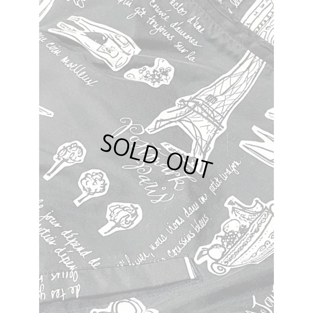 画像15: アート柄 ブラック ホワイト ジップアップ 古着 ジャンパー ブルゾンジャケット (15)