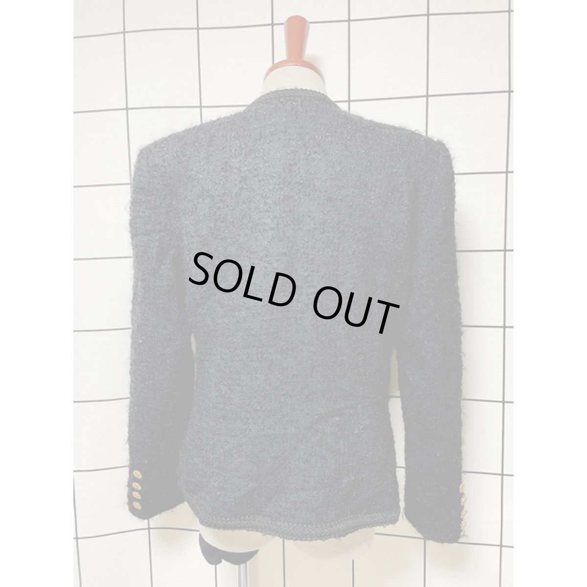 画像5: ブレード装飾 前開き ブラック レトロ USA古着 ヴィンテージジャケット (5)