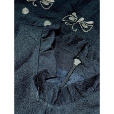 画像10: 昭和レトロ 国産古着 レトロ ワンピース バタフライ ドット 刺繍 長袖 (10)