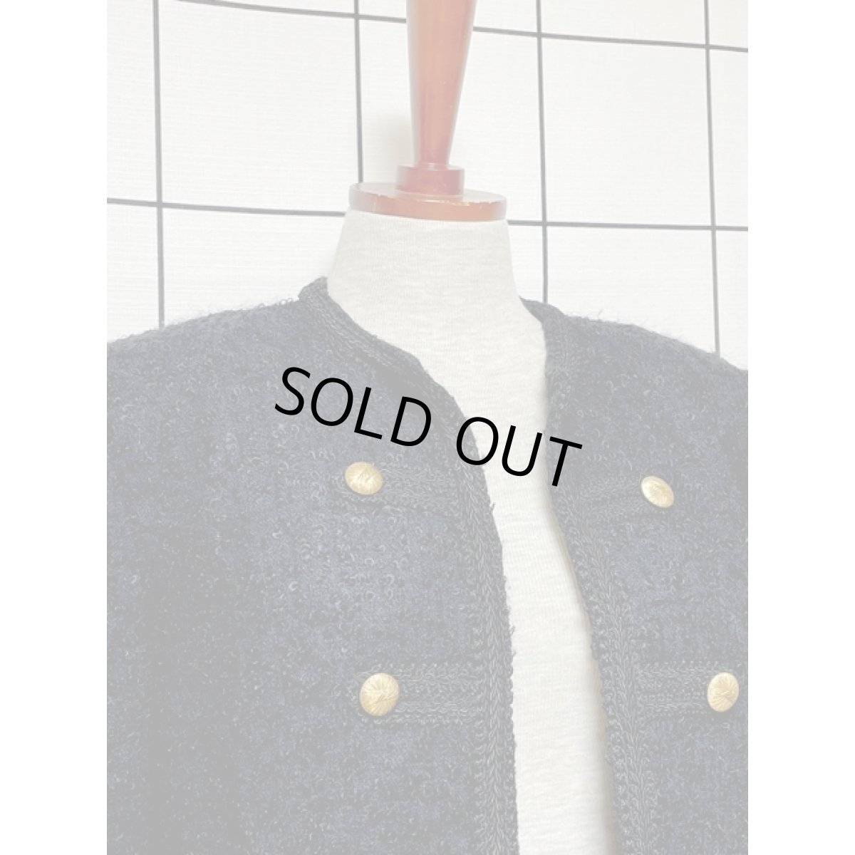 画像3: ブレード装飾 前開き ブラック レトロ USA古着 ヴィンテージジャケット (3)